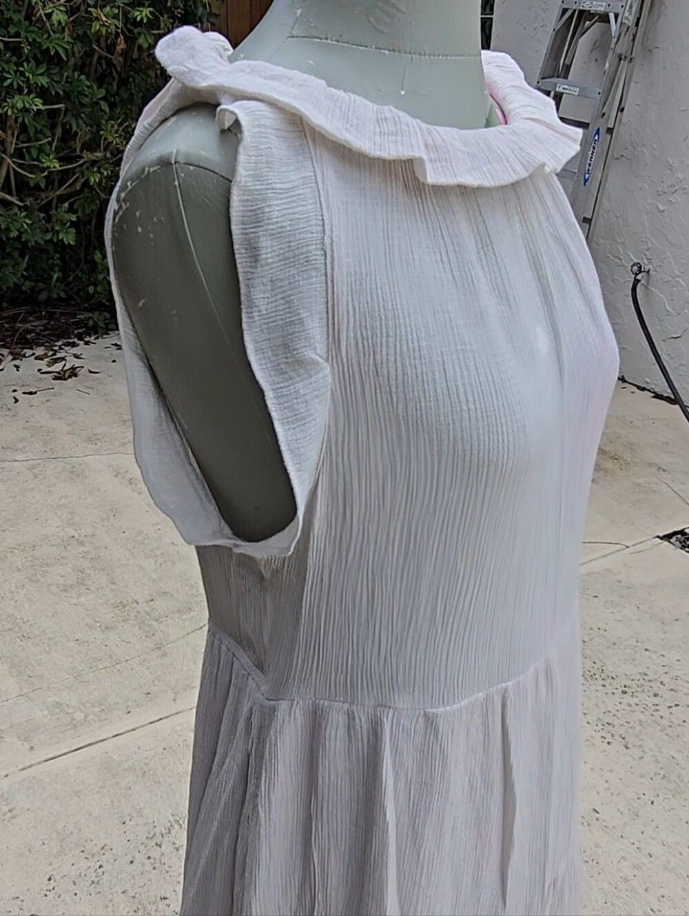 Sweet Wanderer Cream Ruffle Tiered Midi Dress - Picture 6 of 13